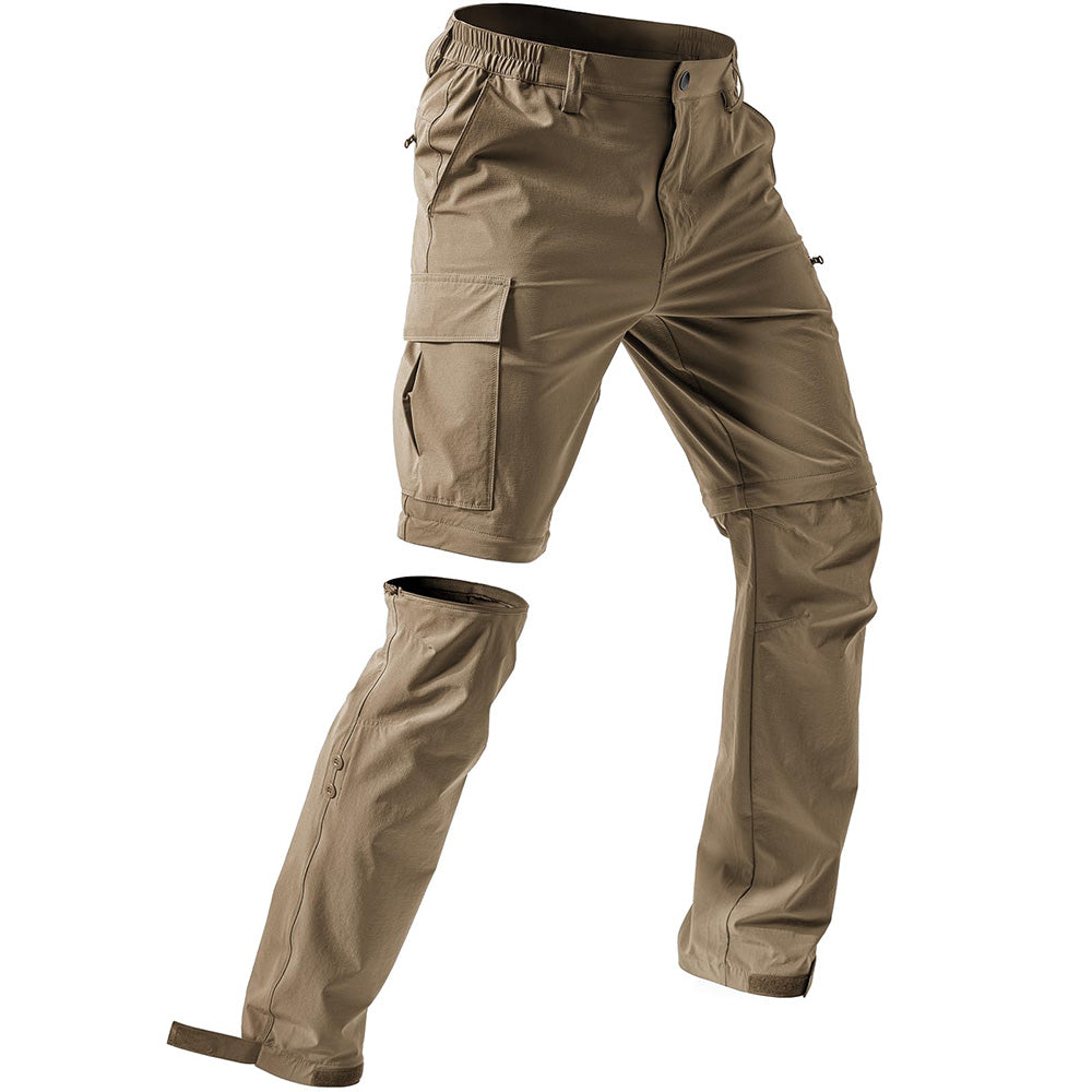 Men's Outdoor Convertible Hiking Pants Four-way Stretch Tear Resistance Lightweight Zip Breathable Water Resistant Cargo Pants